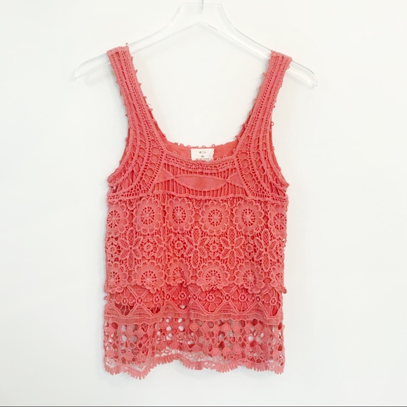 ✨Anthropologie PinsNeedles Boho Knit Crochet Shirt - Picture 2 of 8